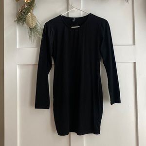 Long sleeve black mini dress